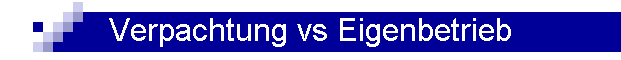 Verpachtung vs Eigenbetrieb